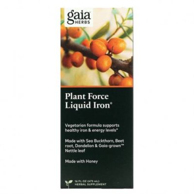 Gaia Herbs, Plant Force Liquid Iron, 473 мл (16 жидк. унций) / Железо | Аптека | V4.Ru: Маркетплейс