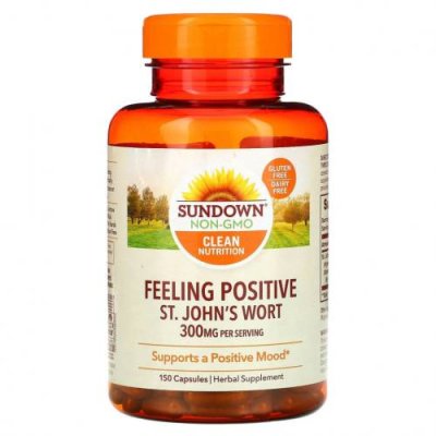 Sundown Naturals, Feeling Positive, зверобой, 150 мг, 150 капсул / Зверобой | Аптека | V4.Ru: Маркетплейс