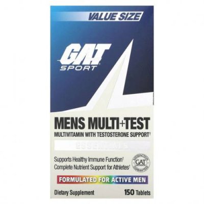 GAT, Mens Multi + Test, 150 таблеток / Мультивитамины, физическая активность | Аптека | V4.Ru: Маркетплейс