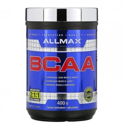 ALLMAX Nutrition, BCAA, быстрорастворимый продукт, соотношение 2:1:1, неароматизированный порошок, 400 г / BCAA | Аптека | V4.Ru: Маркетплейс