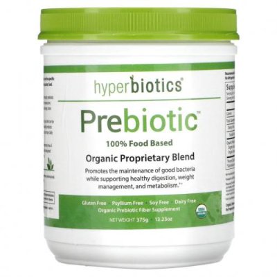 Hyperbiotics, Prebiotic, органическая патентованная смесь, 375 г (13,23 унции) / Пребиотики | Аптека | V4.Ru: Маркетплейс