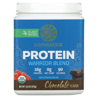 Sunwarrior, Warrior Blend Protein, с шоколадом, 375 г (13,2 унции) / Растительные смеси | Аптека | V4.Ru: Маркетплейс