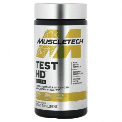 Muscletech, Test HD, Elite, 120 капсул / Тестостерон | Аптека | V4.Ru: Маркетплейс