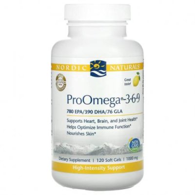 Nordic Naturals, ProOmega 3-6-9, омега-3-6-9 жирные кислоты, со вкусом лимона, 1000 мг, 120 капсул / Незаменимые жирные кислоты, комбинации омега-3, -6 и -9 | Аптека | V4.Ru: Маркетплейс