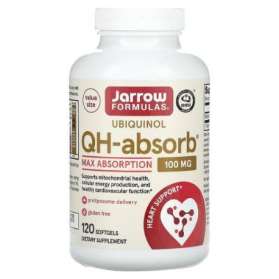 Jarrow Formulas, Убихинол QH-Absorb, 100 мг, 120 мягких желатиновых капсул / Ubiquinol, CoQ10 | Аптека | V4.Ru: Маркетплейс