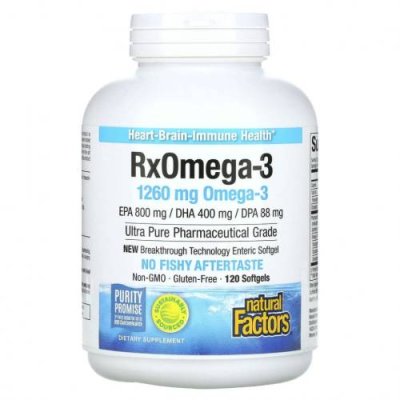 Natural Factors, Rx Omega-3, 120 мягких таблеток Enteripure / Рыбий жир омега-3 | Аптека | V4.Ru: Маркетплейс