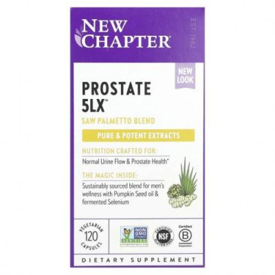 New Chapter, Prostate 5LX, 120 вегетарианских капсул / Предстательная железа | Аптека | V4.Ru: Маркетплейс