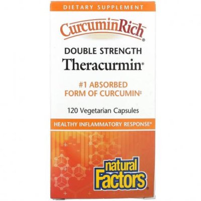 Natural Factors, Препарат CurcuminRich, Double Strength Theracurmin, 120 вегетарианских капсул / Куркума и куркумин | Аптека | V4.Ru: Маркетплейс