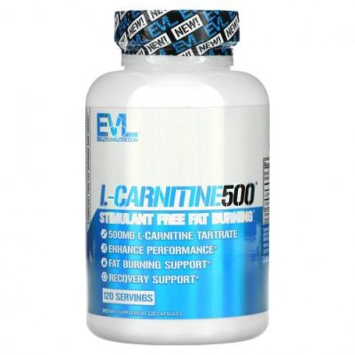 EVLution Nutrition, L-Carnitine500, 120 капсул / L-карнитин | Аптека | V4.Ru: Маркетплейс