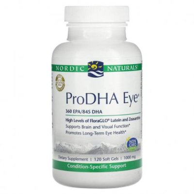 Nordic Naturals, ProDHA Eye, добавка для здоровья глаз, 1000 мг, 120 мягких таблеток / ДГК | Аптека | V4.Ru: Маркетплейс