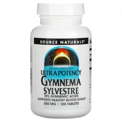 Source Naturals, Ultra Potency Gymnema Sylvestre, 550 мг, 120 таблеток / Джимнема | Аптека | V4.Ru: Маркетплейс