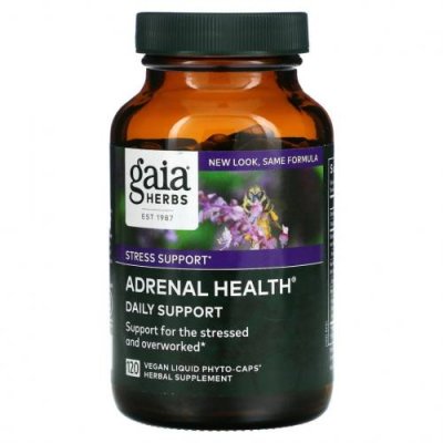 Gaia Herbs, Adrenal Health, ежедневная поддержка, 120 растительных капсул Phyto-Caps / Адаптогены | Аптека | V4.Ru: Маркетплейс