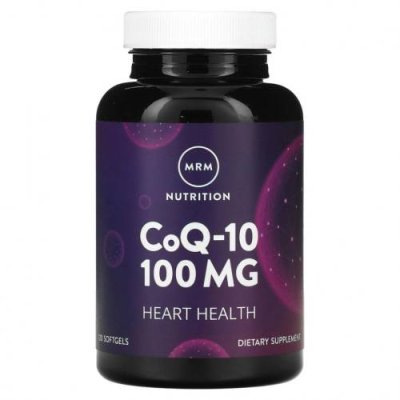 MRM, Nutrition, коэнзим Q10, 100 мг, 120 мягких таблеток / Коэнзим Q10 (CoQ10) | Аптека | V4.Ru: Маркетплейс