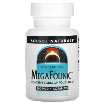 Source Naturals, MegaFolinic, 800 мкг, 120 таблеток / Фолиевая кислота | Аптека | V4.Ru: Маркетплейс