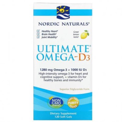 Nordic Naturals, Ultimate Омега-D3, со вкусом лимона, 1000 мг, 120 капсул / Рыбий жир омега-3 | Аптека | V4.Ru: Маркетплейс