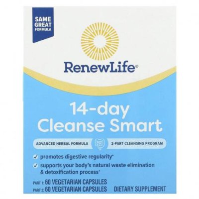 Renew Life, Advanced Cleanse Smart, 2 флакона, по 60 растительных капсул в каждом / Очищение кишечника | Аптека | V4.Ru: Маркетплейс