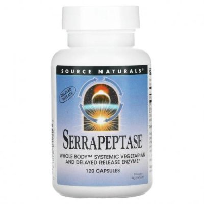 Source Naturals, Серрапептаза, 120 капсул / Серрапептаза | Аптека | V4.Ru: Маркетплейс