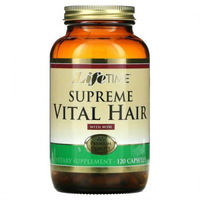 LifeTime Vitamins, Supreme Vital Hair с MSM, 120 капсул / Препараты для волос, кожи и ногтей | Аптека | V4.Ru: Маркетплейс