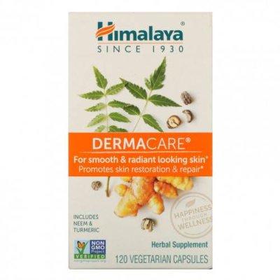 Himalaya, DermaCare, 120 вегетарианских капсул / Препараты для волос, кожи и ногтей | Аптека | V4.Ru: Маркетплейс