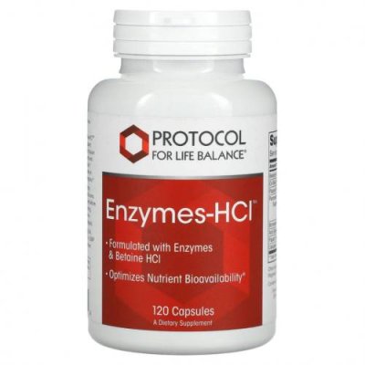 Protocol for Life Balance, Enzymes-HCI, 120 капсул / Пищеварительные ферменты | Аптека | V4.Ru: Маркетплейс