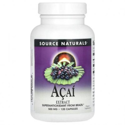 Source Naturals, экстракт асаи, 500 мг, 120 капсул / Асаи | Аптека | V4.Ru: Маркетплейс