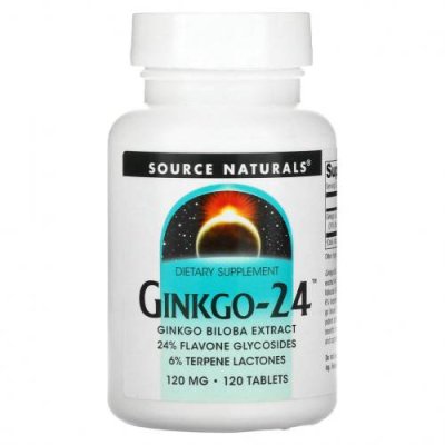 Source Naturals, Ginkgo-24, гинкго билоба,120 мг, 120 таблеток / Гинкго Билоба | Аптека | V4.Ru: Маркетплейс