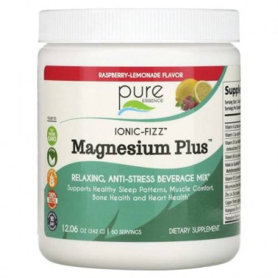 Pure Essence, Ionic-Fizz, Magnesium Plus, малиновый лимонад, 342 г (12,06 унции) / Магний | Аптека | V4.Ru: Маркетплейс