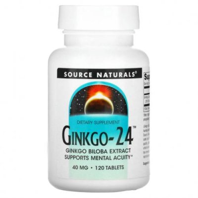 Source Naturals, Гинкго-24, 40 мг, 120 таблеток / Гинкго Билоба | Аптека | V4.Ru: Маркетплейс