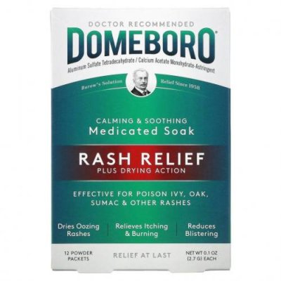 Domeboro, Medicated Soak, Rash Relief, 12 Powder Packets / Средства для местного применения и мази | Аптека | V4.Ru: Маркетплейс