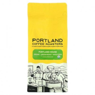 Portland Coffee Roasters, Органический кофе, цельные зерна, средней обжарки, Portland House, 340 г (12 унций) / Кофе средней степени обжарки | Аптека | V4.Ru: Маркетплейс