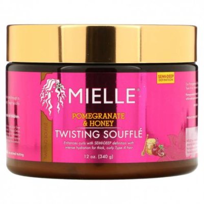 Mielle, Twisting Souffle, Гранат и мед, 12 унций (340 г) / Крем | Аптека | V4.Ru: Маркетплейс