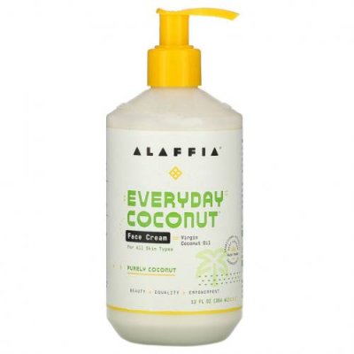 Alaffia, Everyday Coconut, крем для лица с кокосом, 354 мл (12 жидк. унций) / Увлажняющие средства для лица | Аптека | V4.Ru: Маркетплейс