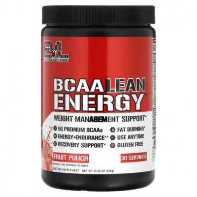 EVLution Nutrition, BCAA LEAN ENERGY, фруктовый пунш, 321 г (11,32 унции) / BCAA | Аптека | V4.Ru: Маркетплейс