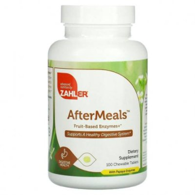 Zahler, AfterMeals, фруктовые ферменты, 100 жевательных таблеток / Пищеварительные ферменты | Аптека | V4.Ru: Маркетплейс