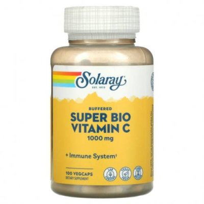 Solaray, Super Bio Vitamin C, витамин C медленного высвобождения, 100 вегетарианских капсул / Витамин С | Аптека | V4.Ru: Маркетплейс