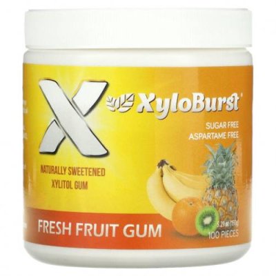 Xyloburst, Xylitol Chewing Gum, Fresh Fruit , 5.29 oz (150 g), 100 Pieces / Жевательная резинка | Аптека | V4.Ru: Маркетплейс