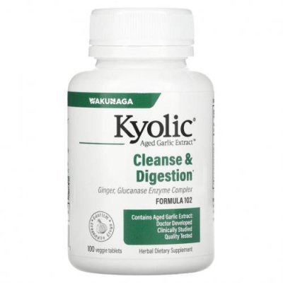 Kyolic, Kyolic Formula 102, Candida Cleanse & Digestion, 100 Vegetarian Tablets / Препараты с кандида и дрожжами | Аптека | V4.Ru: Маркетплейс