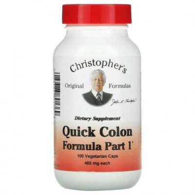 Christopher's Original Formulas, Quick Colon, средство для здоровья кишечника, этап 1, 485 мг, 100 вегетарианских капсул / Препараты на основе трав | Аптека | V4.Ru: Маркетплейс