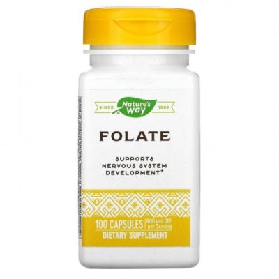 Nature's Way, Folate , 800 mcg, 100 Capsules / Фолиевая кислота | Аптека | V4.Ru: Маркетплейс