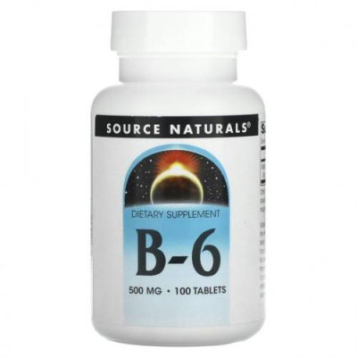 Source Naturals, В6, 500 мг, 100 таблеток / B6 Пиридоксин | Аптека | V4.Ru: Маркетплейс