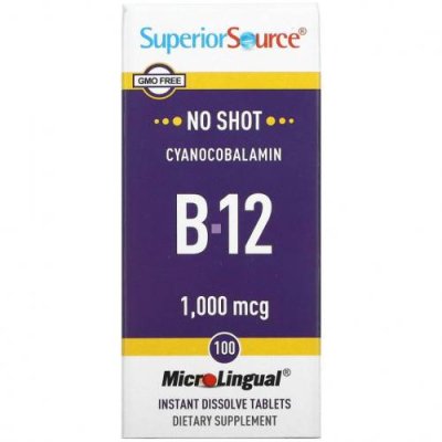 Superior Source, цианокобаламин B12, 1000 мкг, 100 таблеток / B12 | Аптека | V4.Ru: Маркетплейс