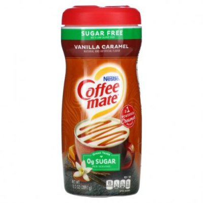 Coffee Mate, Кофейные сливки в порошке, без сахара, ваниль и карамель, 289,1 г (10,2 унции) / Сливки и усилители вкуса | Аптека | V4.Ru: Маркетплейс