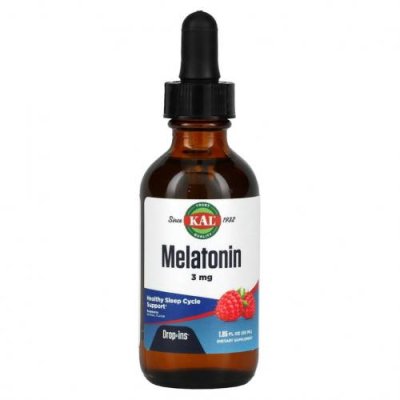 KAL, Melatonin, Natural Raspberry Flavor, 3 mg , 1.85 fl oz (55 ml) / Мелатонин | Аптека | V4.Ru: Маркетплейс