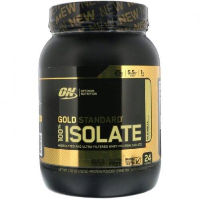 Optimum Nutrition, Gold Standard 100% Isolate, со вкусом ванили, 720 г (1,58 фунта) / Изолят сывороточного протеина | Аптека | V4.Ru: Маркетплейс