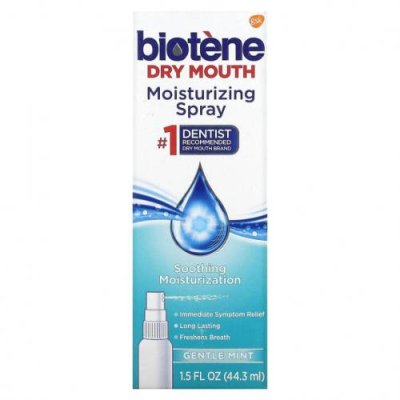 Biotene Dental Products, Увлажняющий спрей для сухого рта, нежная мята, 44,3 мл (1,5 жидк. Унции) / Ополаскиватели и спреи для полости рта | Аптека | V4.Ru: Маркетплейс