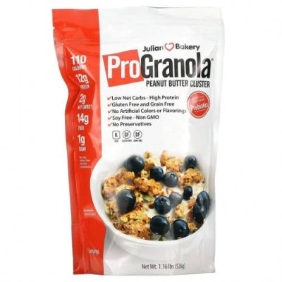 Julian Bakery, Pro Granola, гранола с арахисовым маслом, 526 г (1,16 фунта) / Гранола | Аптека | V4.Ru: Маркетплейс