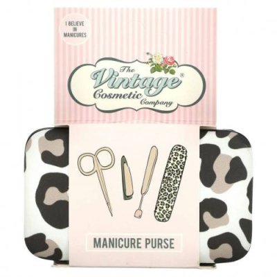 The Vintage Cosmetic Co., Manicure Purse, Leopard Print, 1 Kit / Инструменты для маникюра | Аптека | V4.Ru: Маркетплейс