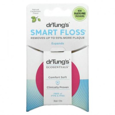 Dr. Tung's, Smart Floss, зубная нить, натуральный кардамон, 27 м (30 ярдов) / Зубная нить | Аптека | V4.Ru: Маркетплейс