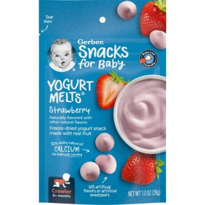 Gerber, Yogurt Melts, для малышей от 8 месяцев, с клубникой, 28 г (1.0 унция) / Снеки, батончики и продукты, которые едят руками | Аптека | V4.Ru: Маркетплейс