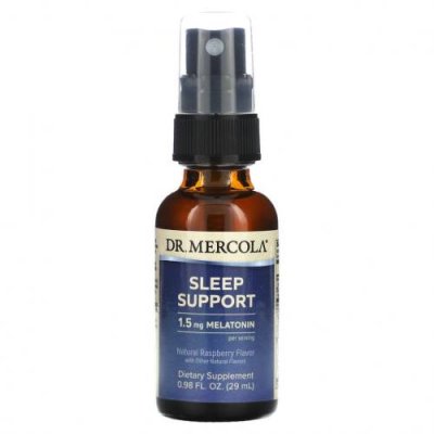 Dr. Mercola, Sleep Support with Melatonin, Raspberry Flavor, 0.85 fl oz (25 ml) / Мелатонин | Аптека | V4.Ru: Маркетплейс